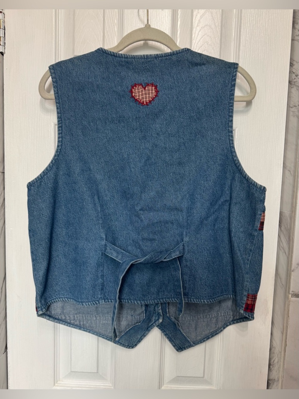 Bobbie Brooks Vintage Embroidered Denim Farm Vest Teacher Country Cottagecore - Picture 8 of 12
